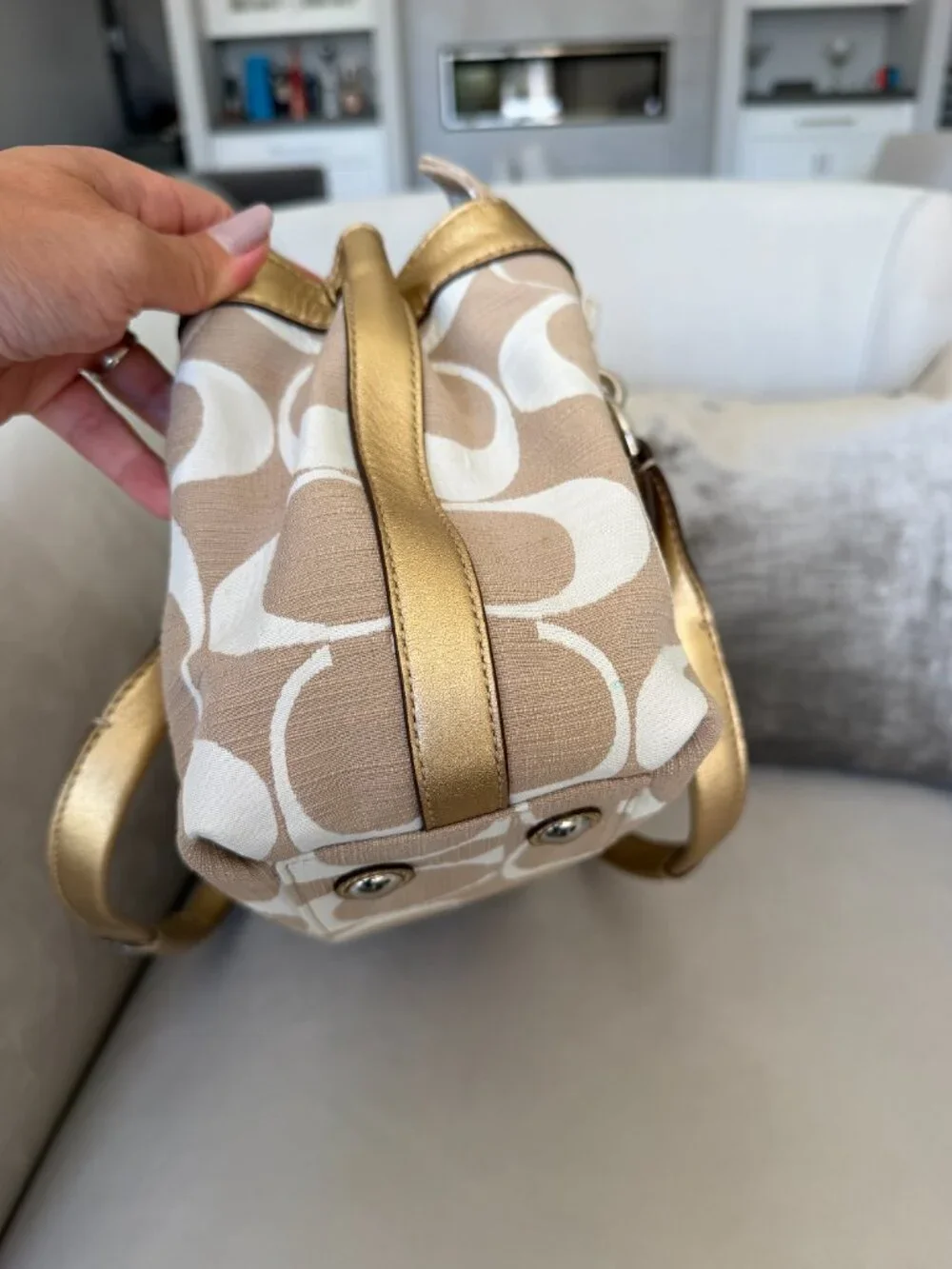 Coach Vintage Y2K Penelope Signature Jacquard Metallic Gold